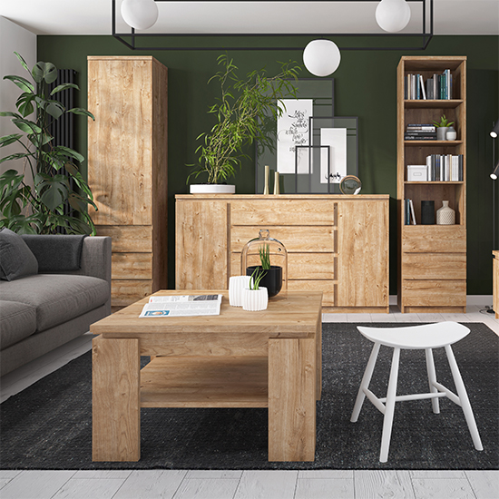 Felton Wooden Sideboard With 4 Drawers In Oak